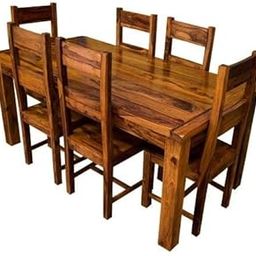 Haute Sheesham Wood Dining Table Set with 6 Chairs, 175 cm x 90 cm, Traditional Jali Design, Handcrafted-image-53