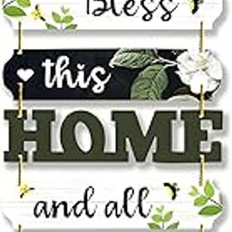 Positive Vibe Lifestyle Bless this Home Wall Art Print Welcme Home Wall Hanging for Home Decoration Wall Decoration for Living Room Diwali Decoration Door Hanging (Multicolor 3020)-image-14