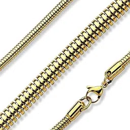 via mazzini Stainless Steel 4.2mm Thick Round Snake Chain Necklace for Men and Women (NK0919) 18" - 1Pc-picture-30