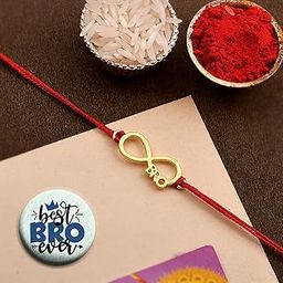 ascension Men Golden Plated Infinity Bro Rakhi Raksha Bandhan Gift Band Bracelet Pearl Designer Rakhi For Brother Bhaiya Bro Rakhi With Roli Tilak & Best Brother Fridge Magnet-image-24