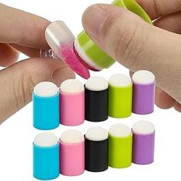 M.F.H Sponge Stamp Foam Painting Brushes, Flower Shapes, Art Paint Drawing Tools, DIY Graffiti Stamps for Kids Early Learning (Handle spounge 10pcs) (Pack of 1)-image-19