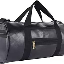 PU Leather Gym Duffel Bag | Shoulder Gym Bag | Sports and Travel Bag | Fitness Bag | with 3 Side Compartment for Men, Women (Brown)-image-83