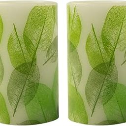 LumaBase 25502 Battery Operated LED Wax Candles Green White-image-2
