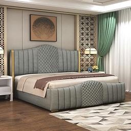 Aesthetic crafts King Size Double Bed with Box Storage, Sheesham Wood, Grey-image-97