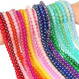 Decorative Glass Beaded Strands,Jelly Beads-Multicolours-10 Colours 50 Beads in Each Colour Totally 500 Beads-32