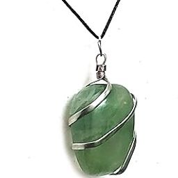 Natural Green Aventurine Crystal Tumble Shaped Wire Wrapped Pendant For Men And Women-image-19