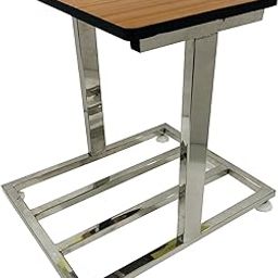 GOYAL Home Office Stainless Steel Double Inverter-Battery Trolley Stand in 1 inch SS Pipe Height 24 inch with Plastic Adjuster and Wooden Shelf On top-picture-23