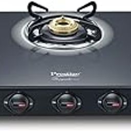 Prestige Royale Plus GT 03L Toughened Black Glass Top Gas Stove(Manual, 3 Brass Burners, Black, Baati/Tandoor Stand Inside)-image-61