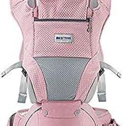 MEDITIVE Newborn New Born Ergonomically Made 3 In 1 Cotton Baby Carrier With Detachable Hip Seat For All Age Group From 3-36 Months Pink-image-63