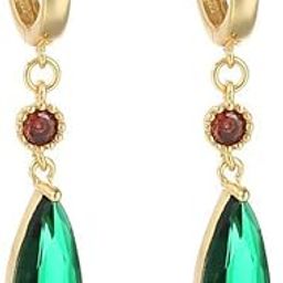 Howl's Earrings, Howl's Castles Moving Earrings, Green Water Drop Dangle Earrings, Costume Cosplay Anime Earrings, Huggie Hoop Earrings for Women, Crystal-image-3