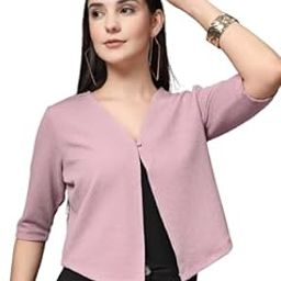 style quotient Women Black Solid Knit Shrug-picture-34