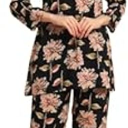 Women Co-ord Set | Cotton Printed Matching Loungewear Sets | 3/4 Sleeve Top & Matching Full-Length Pants-image-90