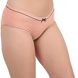 Women's Full Brief Panties – Smoothing Microfiber & Cotton Mid Waist Hipster Underwear| Soft & Seamless Smoothing Panty(Pack of 1)(Pink Free Size)-image-15