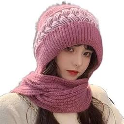 Women Winter Beanie Cap Hat for Girl's | Pashmina Cashmere Knitted Faux Fur Warm Snow Wind Proof Skull Woolen Cap for Women | Rabbit Beret Ski Cap Hat for Cold Season | Freesize-image-78