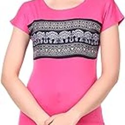 Women's Casual Rajsathani Print Tops Pink, 2XL (Polo_Wish_Cream_XXL)-image-99
