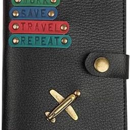 Multicolored Leather Unisex Passport Cover. Unique Passport Holder for Men and Women with Trendy Looking Charms-picture-1