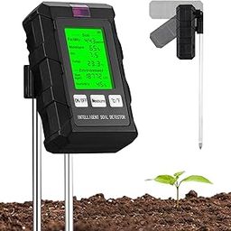 Multifunctional Soil Meter Soil Detector Soil Monitor with LCD 6-in-1 Measures Soil Fertility/Moisture/Temperature/PH/Sunlight Intensity/Ambient Humidity Soil Tester for Indoor Outdoor Planting-19