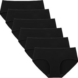 Underwear for Women Soft Cotton Knickers Ladies Mid Rise Briefs Basic Pants Multipack 6, Black, 8-picture-25