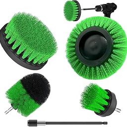 Massmot 5Pcs ABS Plastic Power Scrubber Brush Attachment Set for Floor, Kitchen, Car (Green, Drill Not Included)-image-91
