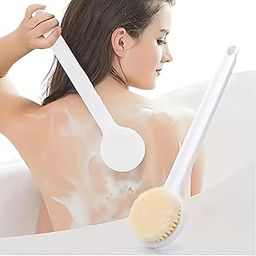 Wazdorf Soft Silicone Back Scrubber Shower Bath Brush with Long Handle | Flexible Bristles for Smooth Skin | Exfoliating Brush | Body Scrubber for Women, Men & Boys| for Body Wash & Bathing(White)-image-80