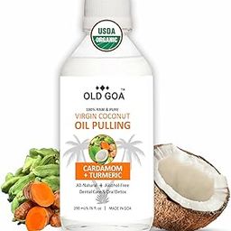 MOGO Oldgoa Oil Pulling Cold Pressed Virgin Coconut Oil|Ayurvedic Mouthwash|For Healthy Teeth&Gums,Bad Breath,Healthier Oral Hygiene,Teeth Whitening,Fresh Breath|Cardamom&Turmeric|200Ml-picture-22