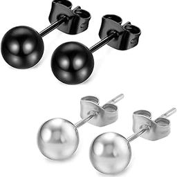 6 mm Stainless Steel Ball Stud Earrings Jewellery Gift For Men & Women-image-7