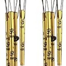 Ryme Feng Shui Combo of Om 5 Pipe Wind Chime Hanging for Home Positive Energy with Good Sound (Pack of 2) (Pack of 2)-16
