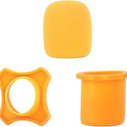 Microphone Sponge Cover Bottom Rod Sleeve Holder for Speech Live Performance Orange-21