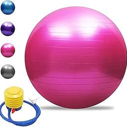 5Qebhram Extra Thick Yoga Ball Exercise Ball, Heavy Stability, Pregnancy and Physical Therapy, Quick Pump Included Fitness - Anti Burst Thick with Hand Home Gym Birthing Yoga Ball 75cm (Multicolor)-image-40