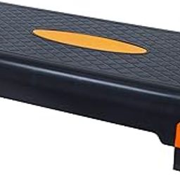 Signature Fitness Adjustable Workout Aerobic Stepper Step Platform Trainer, 27-Inch, Black/Orange-23