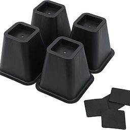 Tuffen Heavy Duty Bed Risers, 6 Inch Furniture Lifters for Dorm Bed, Table, Sofa & Chairs, Supports up to 1500 lbs (Set of 4, Black, Metal Alloy Steel, Square)-image-13