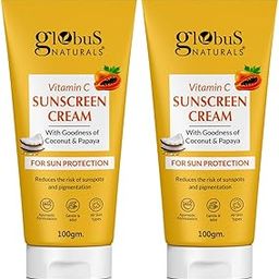Globus Naturals Vitamin C Sunscreen Cream with Goodness of Coconut & Papaya For Sun Protection All Skin Types 100gm, Set of 2-26