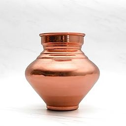 Healthsmith - Pure Copper Kalash/Lota for Pooja - Strong & Heavy - Harmless & Lead-Free - Leak Proof - Provides Many Health Benefits - 5", Volume - 650ml, 12 x 11.5 cm, 250gm-image-80