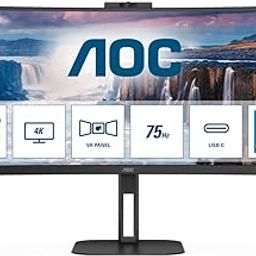 AOC CU34V5CW/BK 34 inch LCD Monitor (3440x1440 px), Adaptive Sync, HDMI, USB-C & DisplayPort Connectivity, WQHD Display, 4ms Response time, 100Hz Refresh Rate, Adjustable-Height & Flicker Free (Black)-19