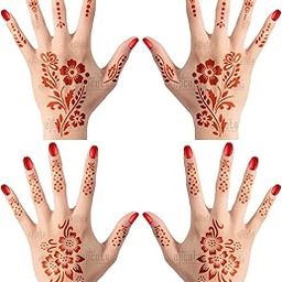 Apcute Henna Design sticker Set of - 4 Piece | Mehndi Design Stencil for hands | Mehandi Tattoo for Women and Girls | Design No - APCUTE-S-H13-14-image-36
