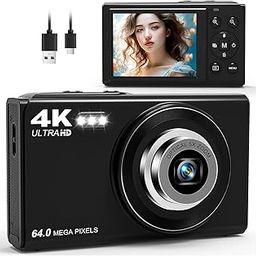 Digital Camera for Photography, 4K, 64MP Camera for YouTube& Vlogging, 5X Optical Zoom Compact Vlog Travel Camera with WiFi,-picture-3