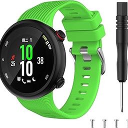 DKEnjoy Silicone Wristband Replacement Accessory Sports Watch Straps Bracelet with Silver Buckle Compatible for Garmin Forerunner 45/45S Smartwatch-image-96