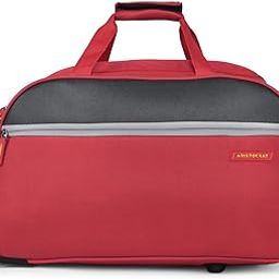 Enigma 52 Cm Polyester Softsided Cabin Size Duffle Trolley with Wheels - Red-image-52