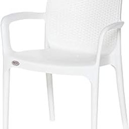 SkyGlamour Supreme Texas Heavy Plastic Chair | Modern Arm Chair for Restaurants | Office | Home | Indoor/Outdoor Use (Color: Milky White; Qnt: 1 Pc.)-image-8
