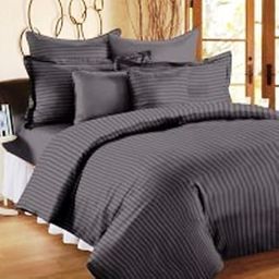 Trance Home Linen Zippered 100% Cotton 200TC Satin Stripe King Size Duvet Cover Quilt Cover Blanket Cover Razai Comforter Cover with 2 Pillow Covers (102 x 110 inch, Steel Grey)-image-37