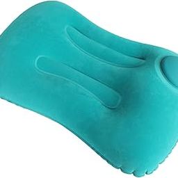 Travel Pillow Ergonomic Comfortable Foldable for Carry on Backpacking Office Green Rectangular-10