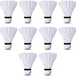 TOYSOLMANISH 10-PCS Shuttle Cocks (White) | Feather Shuttle Combo Pack of 10 shuttles,Outdoor & Indoor Badminton Sports Pack of 1 (10-pcs)-image-4