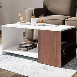 Royaloak Ivory Coffee Table | Engineered Wood | Melamine Finish | Bottom Shelf | Dual Color | Modern Design | Wooden Coffee Table-picture-10