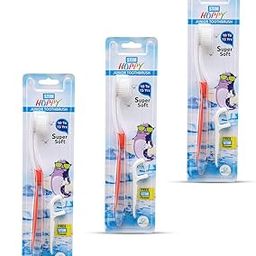 STIM Hoppy Junior Toothbrush : Pack Of 3 : Age 10 Years + | Soft Bristles | Free STIM Flosser for Healthy Gums-2