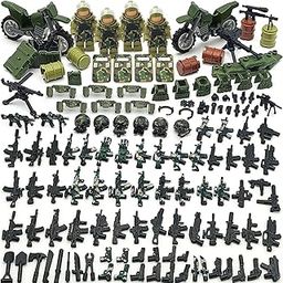 CONVENTEJOY Military Weapon Guns Accessories for Minifigure Block Toys Include Camouflage Helmets E.O.D Suits Shields for Army Soldiers Gear Set Building Kits Kids Toy(260pcs),Military Figure Set-image-58