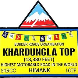 SKYWALK Leh Ladakh Souvenir Wooden Khardungla Top Fridge Magnet (Multicolour)-image-57
