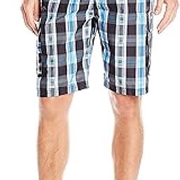 Men's Big Paradigm Extended Size Plaid Swim Trunks-image-37