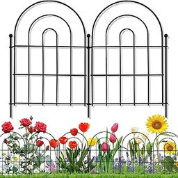 Decorative Garden Fence Animal Barrier: 22 in(H) x 18 ft(L) Garden Fence Border Flower Rabbit Garden Fencing Small Arched Rustproof Metal No Dig Fence Landscape Decor for Yard - 18 Pack-image-31