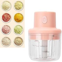 Drumstone 𝟏𝟓 𝐘𝐄𝐀𝐑𝐒 𝐖𝐀𝐑𝐑𝐀𝐍𝐓𝐘 Electric Garlic Chopper – Portable Cordless Mini Food Processor,Rechargeable Vegetable Chopper Blender for Nuts,Chili – USB Charging, 250ml, Pink – Best Gift-7