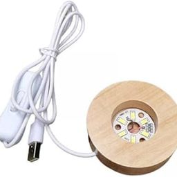 MYADDICTION 3xLED Night Light Base Acrylic Display Holder Lamp for Crystals White Light-image-1
